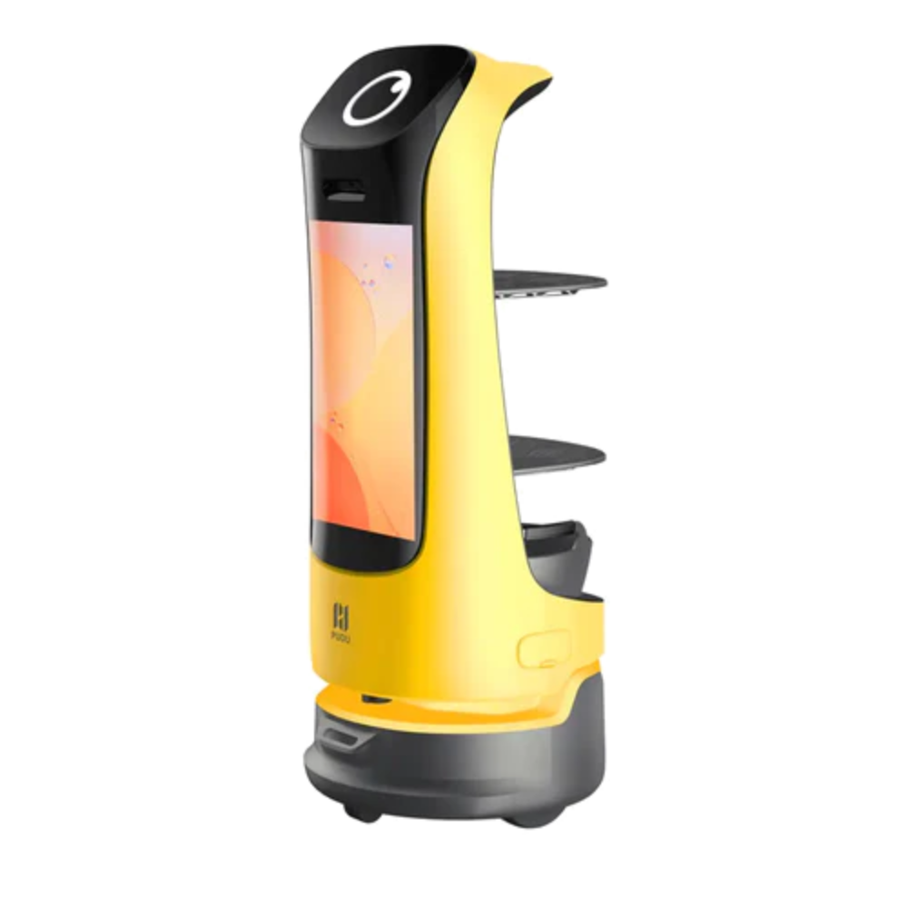 robot camarero kettybot pro vista lateral modelo amarillo