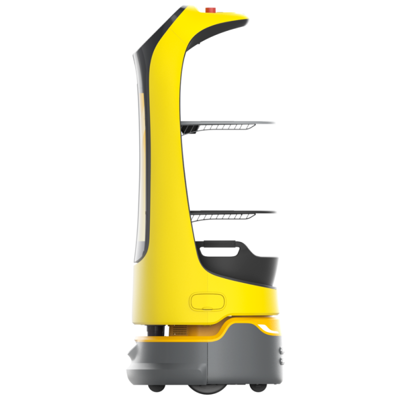 robot camarero kettybot pro vista lateral modelo amarillo