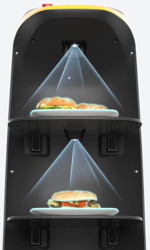robot camarero kettybot pro usando detección de alimentos