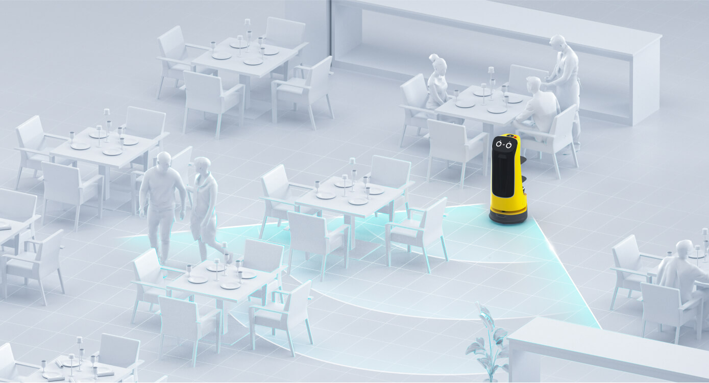 robot camarero kettybot pro planificando navegación de manera automática