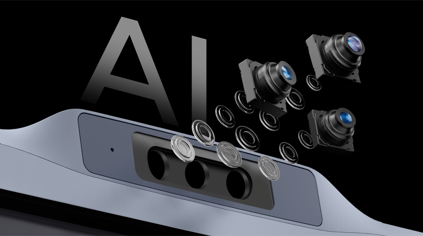 Pantalla interactiva V7 detalle lentes trident