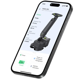 fregadora secadora sh1 mostrando informe de limpieza en APP