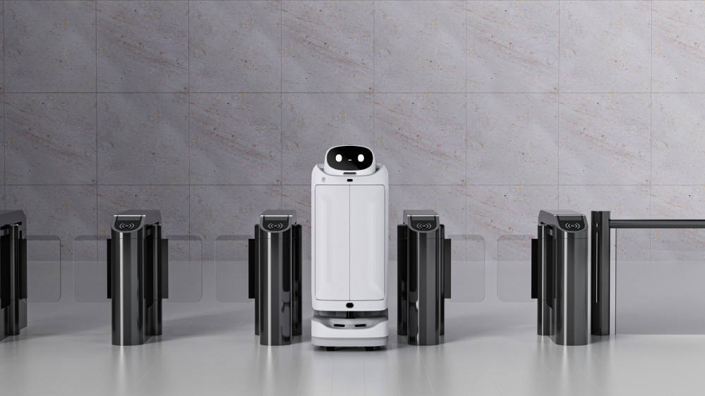 robot camarero y reparto swiftbot pasnado por control de acceso