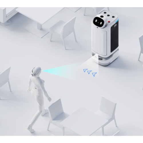 robot camarero y reparto swiftbot detectando personas