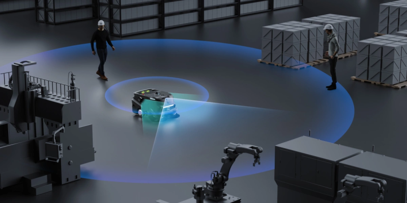 robot de limpieza mt1 detectando son sensores posibles obstáculos