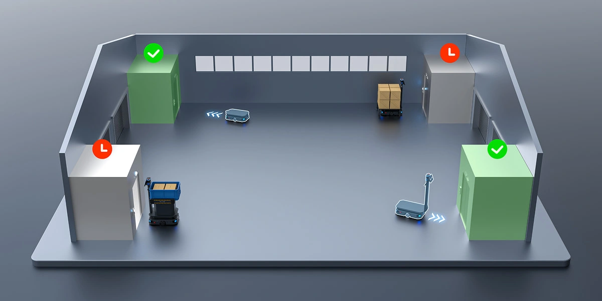 robots de almacén serie T600 gestión de ascensores inteligente